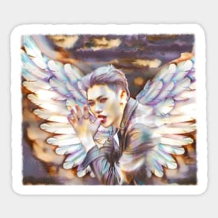 K-pop Stray Kids Felix Angel Wings Fan Art Sticker